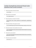 Cardiac Dysrhythmias Advanced Study Guide Questions and Correct Answers