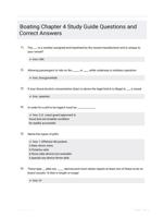 Boating Chapter 4 Study Guide Questions and Correct Answers