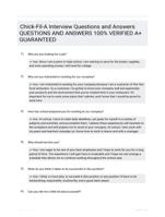 Chick-Fil-A Interview Questions and Answers QUESTIONS AND ANSWERS 100% VERIFIED A+ GUARANTEED