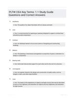 PLTW CEA Key Terms: 1.1 Study Guide Questions and Correct Answers