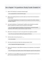 bio chapter 14 questions Study Guide Graded A+