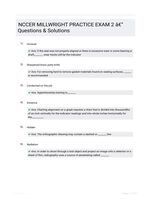 NCCER MILLWRIGHT PRACTICE EXAM 2 - Questions & Solutions