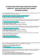 ATI MED-SURG PROCTORED EXAM 2022 FORM B  COMPLETE EXAM QUESTIONS AND CORRECT  ANSWERS|AGRADE