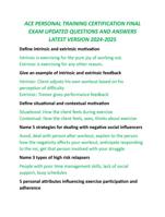 ACE PERSONAL TRAINING CERTIFICATION FINAL  EXAM UPDATED QUESTIONS AND ANSWERS  LATEST VERSION 2024-2025