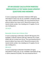 ATI RN DOSAGE CALCULATION PARENTAL  MEDICATION 3.0 TEST BANK EXAM UPDATED  QUESTIONS AND ANSWERS