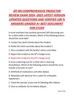 ATI RN COMPREHENSIVE PREDICTOR  REVIEW EXAM 2024 -2025 LATEST VERSION  UPDATED QUESTIONS AND VERIFIED 100 %