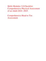 Skills Modules 3.0 Checklist:  Comprehensive Physical Assessment  of an Adult 2024 -2025