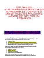 ATI RN COMPREHENSIVE PREDICTOR 2023  RETAKE FORM,A ,B & C UPDATED TEST  BANK WITH QUESTIONS AND ACCURATE  ANSWERS