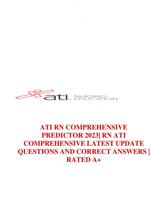 ATI RN COMPREHENSIVE  PREDICTOR 2023| RN ATI  COMPREHENSIVE LATEST UPDATE QUESTIONS AND CORRECT ANSWERS |  RATED A+