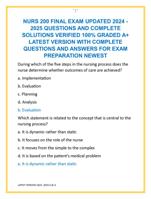 NURS 200 FINAL EXAM UPDATED 2024 - 2025 QUESTIONS AND COMPLETE  SOLUTIONS VERIFIED 100% GRADED A+  LATEST VERSION