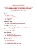 ACTUAL EXAM 2024 -2025  Hondros NUR 205 final NEWEST ACTUAL EXAM COMPLETE 200  QUESTIONS AND CORRECT DETAILED ANSWERS