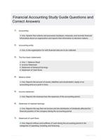 Financial Accounting Study Guide Questions and Correct Answers