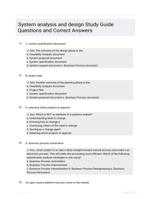 System analysis and design Study Guide Questions and Correct Answers