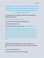 NURSING SKILLS CHAPTER 7 SPECIMEN COLLECTION  TEST BANK EXAM UPDATED EXAM 2024 QUESTIONS  AND CORRECT DETAILED SOLUTIONS