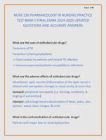 NURS 126 PHARMACOLOGY IN NURSING PRACTICE  TEST BANK II FINAL EXAM 2024-2025 UPDATED  QUESTIONS AND ACCURATE ANSWERS