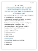 NURS 6531 NEWEST 2024 -2025 FINAL EXAM  LATEST VERSION UPDATED QUESTIONS AND  ACCURATE SOLUTIONS COMPLETE DOCUMENT FOR  STUDY