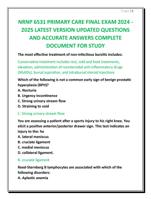 NRNP 6531 PRIMARY CARE FINAL EXAM 2024 - 2025 LATEST VERSION UPDATED QUESTIONS  AND ACCURATE ANSWERS COMPLETE  DOCUMENT