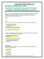 ACTUAL EXAM 2024 -2025  NRNP 6531 MIDTERM EXAM QUESTION WITH CORRECT VERIFIED ANSWERS A+ SCORE