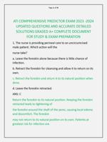 ATI COMPREHENSIVE PREDICTOR EXAM 2023 -2024  UPDATED QUESTIONS AND ACCURATE DETAILED  SOLUTIONS GRADED A+ COMPLETE DOCUMENT