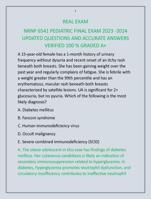 NRNP 6541 PEDIATRIC FINAL EXAM 2023 -2024  UPDATED QUESTIONS AND ACCURATE ANSWERS  VERIFIED 100 % GRADED A+