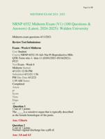 NRNP 6552 Midterm Exam (V1) (100 Questions &  Answers) (Latest, 2024-2025): Walden University