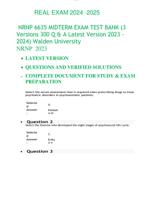 NRNP 6635 MIDTERM EXAM TEST BANK (3  Versions 300 Q & A Latest Version 2023 - 2024) Walden University NRNP 2023