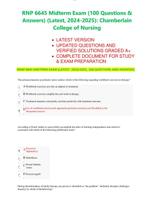 RNP 6645 Midterm Exam (100 Questions &  Answers) (Latest, 2024-2025): Chamberlain  College of Nursing