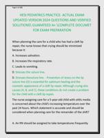 HESI PEDIATRICS PRACTICE- ACTUAL EXAM  UPDATED VERSION 2024 QUESTIONS AND VERIFIED  SOLUTIONS GUARATEED A+ COMPLETE EXAM