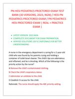 PN HESI PEDIATRICS PROCTORED EXAM TEST  BANK (30 VERSIONS, 2023, NGN) / HESI PN  PEDIATRICS PROCTORED EXAM / PN PEDIATRICS