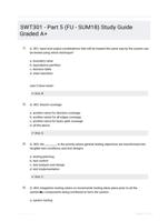 SWT301 - Part 5 (FU - SUM18) Study Guide Graded A+