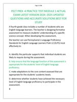 PECT PREK -4 PRACTICE TEST MODULE 1 ACTUAL  EXAM LATEST VERSION 2024 -2025 UPDATED  QUESTIONS AND ACCURATE SOLUTIONS