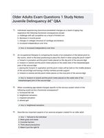 Older Adults Exam Questions 1 Study Notes Juvenile Delinquency - Q&A