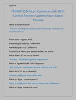 PMHNP 2024 Exam Questions with 100%  Correct Answers Updated Exam Latest  Version