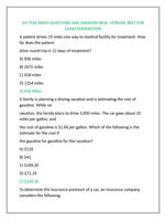 ATI TEAS MATH QUESTIONS AND ANSWERS NEW VERSION BEST FOR  EXAM PERPARATION