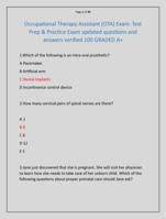 Occupational Therapy Assistant (OTA) Exam: Test  Prep & Practice Exam updated questions and  answers verified 100 GRADED A