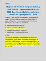 Chapter 35: Medical-Surgical Nursing,  10th Edition ; Exam updated 2024 - 2025 Questions &Detailed solutions  Graded A+