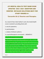 ATI MENTAL HEALTH TEST BANK EXAM  UPDATED 2023- 2024 QUESTION AND  VERIFIED DETAILED SOLUTIONS BEST FOR  STUDY GRADED A+