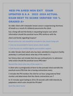 HESI PN &HESI NGN EXIT EXAM  UPDATED Q & A 2022 -2024 ACTUAL  EXAM BEST TO SCORE VERIFIED 100 %  GRADED A+