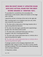 HESI RN EXIST EXAM V1 UPDATED EXAM  2022-2023 ACTUAL EXAM F0R THE BEST  SCORE GRADED A+ VERIFIED 100%