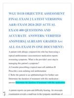 WGU D118 OBJECTIVE ASSESSMENT FINAL EXAM 2 LATEST VERSIONS( A&B) EXAM 2024-2025 ACTUAL EXAM 400 QUESTIONS AND ACCURATE ANSWER