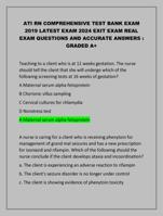 ATI RN COMPREHENSIVE TEST BANK EXAM  2019 LATEST EXAM 2024 EXIT EXAM REAL  EXAM QUESTIONS AND ACCURATE ANSWERS : GRADED A+