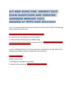 ATI MED SURG CMS NEWEST EXIT  EXAM QUESTIONS AND VERIFIED  ANSWERS MERGED 100%  GRADED A+ WITH NGN 2023/2024