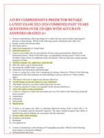 ATI RN COMPEHENSIVE PREDICTOR RETAKE: LATEST EXAM 2023-2024 COMBINED PAST YEARS  QUESTIONS OVER 220 QRS WITH ACCURATE  ANSWER