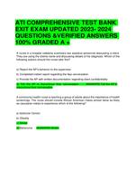 ATI COMPREHENSIVE TEST BANK  EXIT EXAM UPDATED 2023- 2024  QUESTIONS &VERIFIED ANSWERS  100% GRADED A +