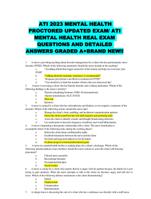 ATI 2023 MENTAL HEALTH  PROCTORED UPDATED EXAM/ ATI  MENTAL HEALTH REAL EXAM  QUESTIONS AND DETAILED  ANSWERS GRADED A+