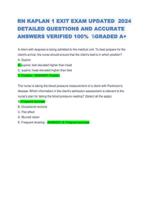 RN KAPLAN 1 EXIT EXAM UPDATED 2024  DETAILED QUESTIONS AND ACCURATE  ANSWERS VERIFIED 100% \GRADED A+