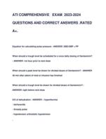 ATI COMPREHENSIVE EXAM 2023-2024 QUESTIONS AND CORRECT ANSWERS .RATED A+.