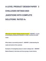 A-LEVEL PRODUCT DESIGN PAPER 2 CHALLEGES SET2022-2023 ,QUESTIONS WITH COMPLETE SOLUTIONS RATED A+