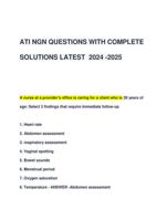 ATI NGN QUESTIONS WITH COMPLETE SOLUTIONS LATEST 2024 -2025 UPDATED EXAM VERIFIED