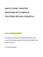 MSN 377 EXAM 1 PRACTICE QUESTIONS WITH COMPLETE SOLUTIONS 2023-2024 .GRADED A+